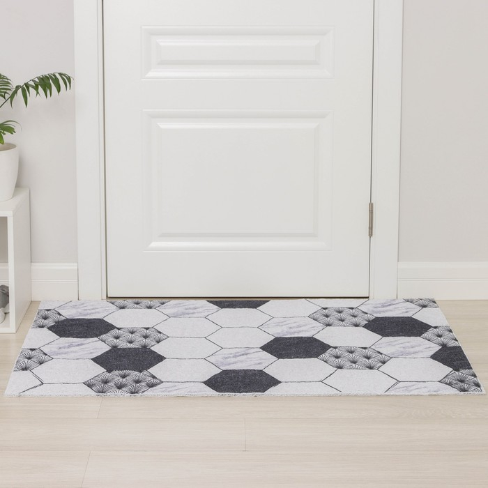 Коврик придверный грязезащитный Доляна «Мрамор», вырезной, 80×120 см, цвет серый Коврик придверный грязезащитный Доляна «Мрамор», вырезной, 80×120 см, цвет серый