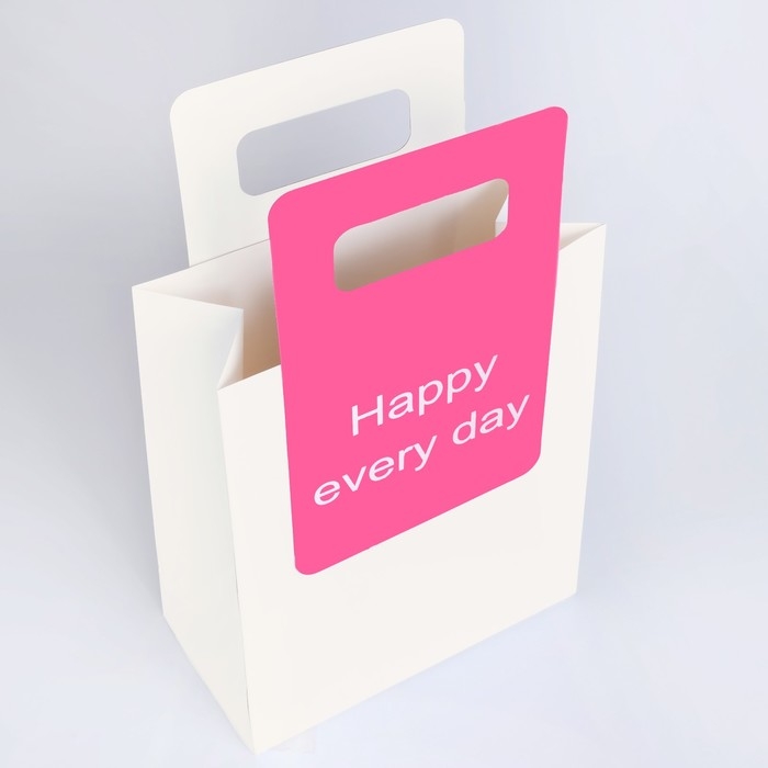 Пакет подарочный с вырубной ручкой 18 х 23 х 9 см , белый
