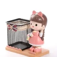 Фигура - карандашница&laquo;Девочка с корзинкой&raquo; полистоун, 14.5&times;7.7&times;15.5 см