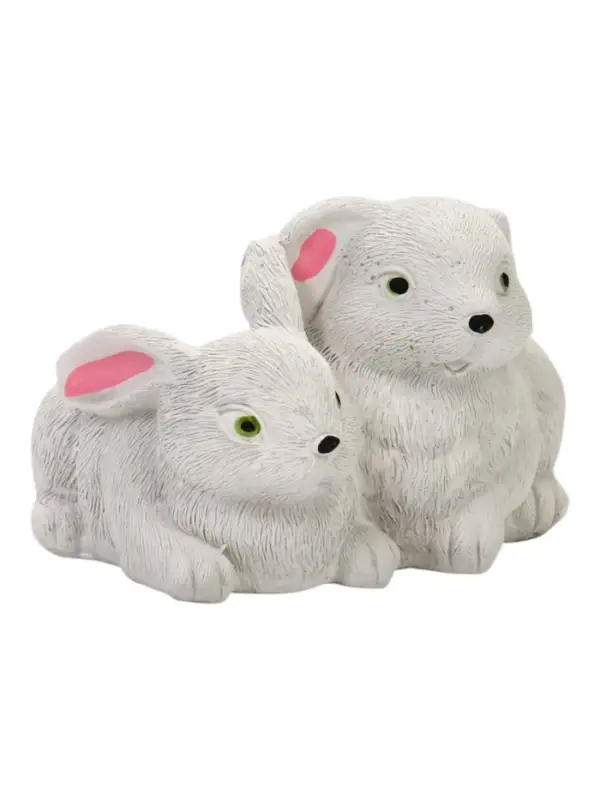 Фигурное Кашпо "Кролики",  8х13х10 см, цвет серый, гипс