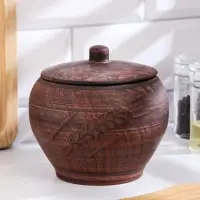 Горшок для жаркого &laquo;Колос&raquo;, 700 мл, 13&times;13 см, красная глина