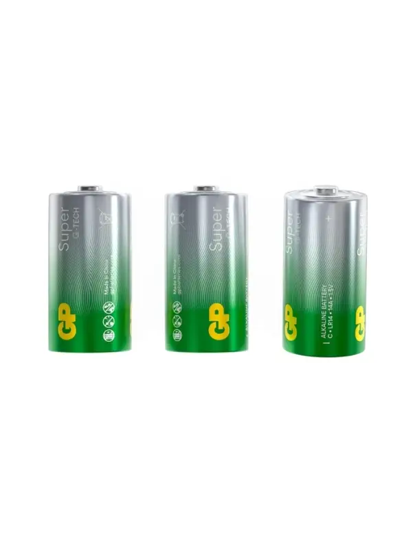 Батарейка алкалиновая GP Super Alkaline, C, LR14-2BL, 1.5 В, блистер, 2 шт.