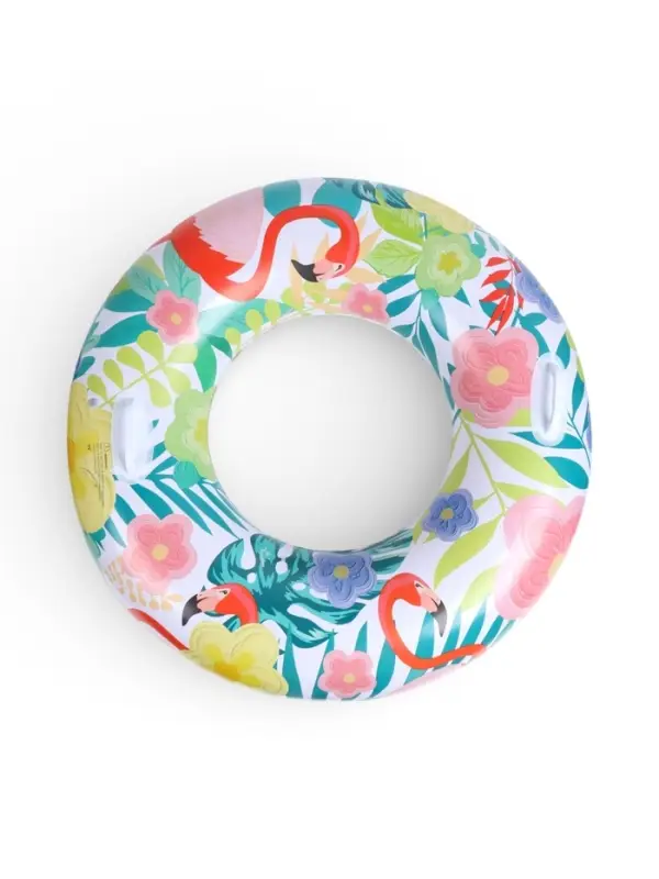 Круг для плавания &laquo;Тропики&raquo;, надувной, d=95 см, от 3 лет, с ручками, разноцветный