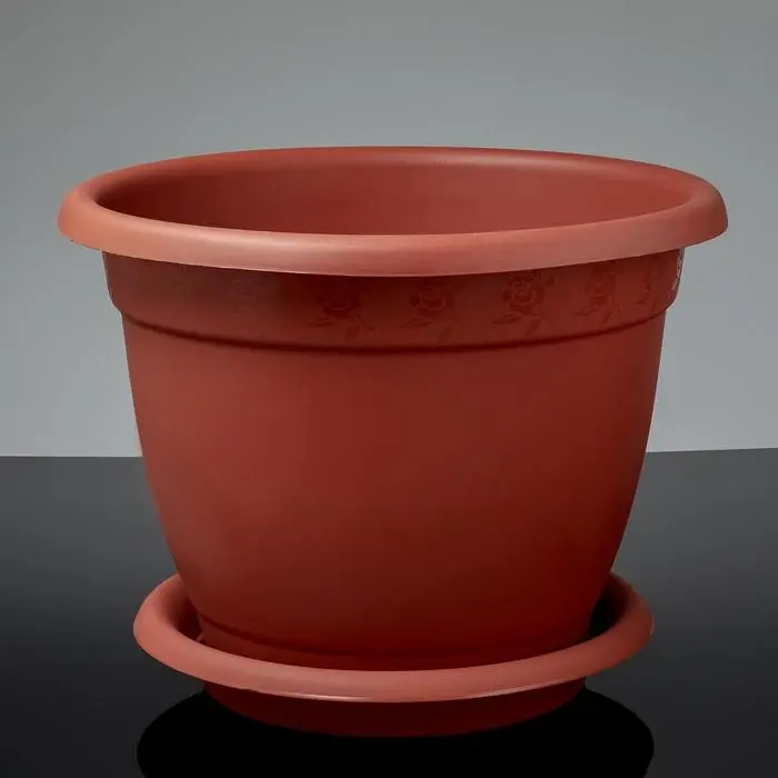 Горшок для цветов с поддоном &laquo;Борнео&raquo;, 25.8 л, пластиковый, цвет терракотовый
