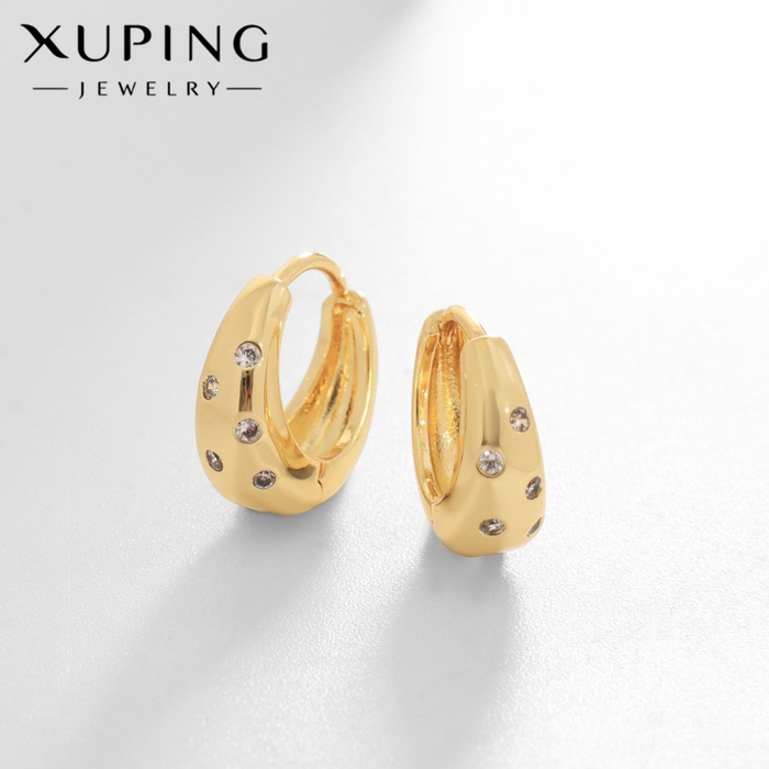 Серьги со стразами XUPING невесомость, цвет белый в золоте Серьги со стразами XUPING невесомость, цвет белый в золоте