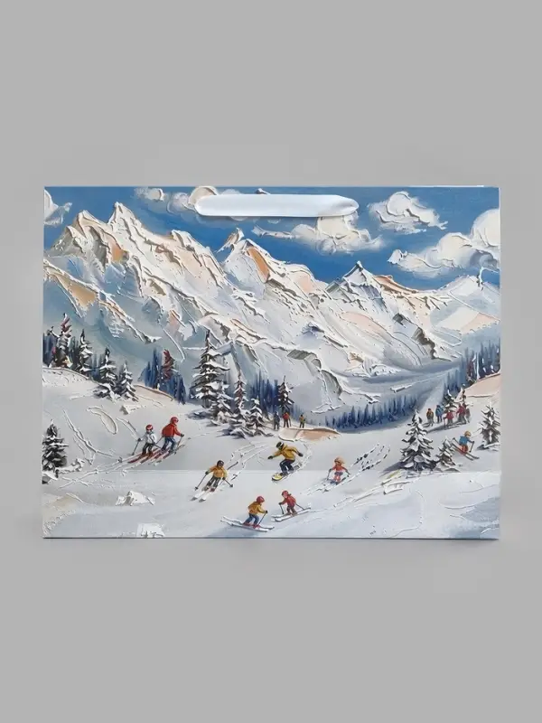 Подарочный пакет &laquo;Зима&raquo;, с лентой 40 &times; 31 &times; 11,5 см