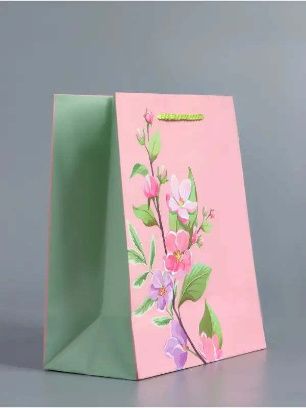 Пакет подарочный ламинированный &laquo;Нежный комплимент&raquo;, розовый, 18&times;22.3&times;10 см