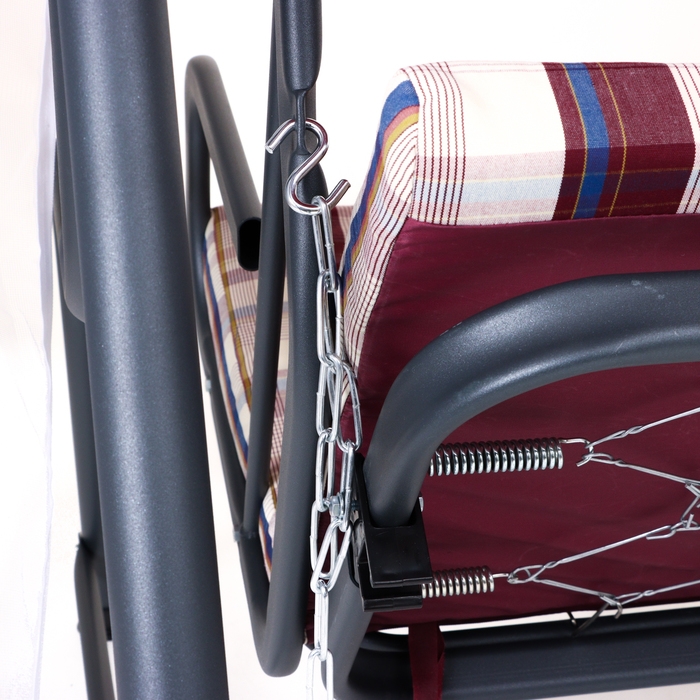 Качели садовые "Панама", 209 х 142 х 155 см, макс. нагрузка 300 кг, бордовые