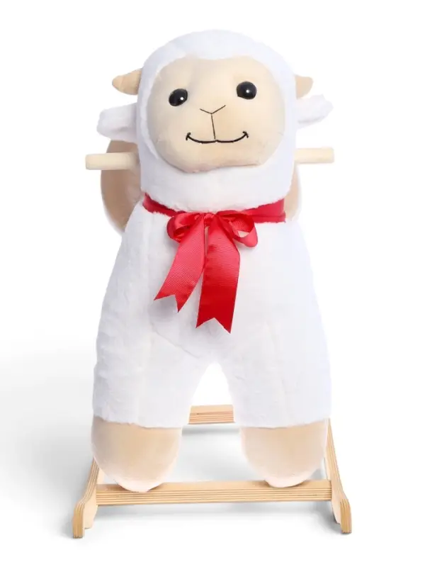 Качалка "Овечка", со спинкой, цвет белый