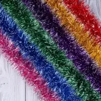 Мишура новогодняя &laquo;Иней&raquo; d=5 см, L- 200 см, МИКС