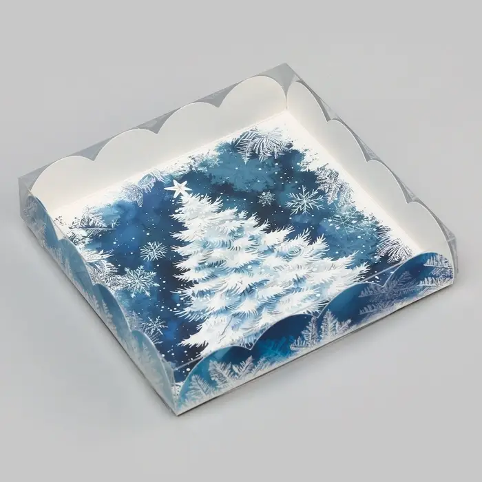 Коробка для печенья, «Новогодняя Ёлочка», 15×15×3 см, Новый год