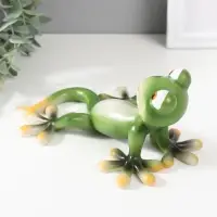 Фигурка полистоун &laquo;Зелёный геккон загорает&raquo;, 18&times;14.5&times;8.5 см