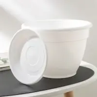 Горшок для цветов с поддоном «Антик», 3,6 л, d=22 см, цвет белый Горшок для цветов с поддоном «Антик», 3,6 л, d=22 см, цвет белый