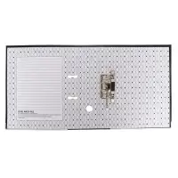 Папка-регистратор А4, 75 мм, ПВХ, тиснение &laquo;лён&raquo;, металлическая окантовка, карман на корешок, собранная, черная, микс