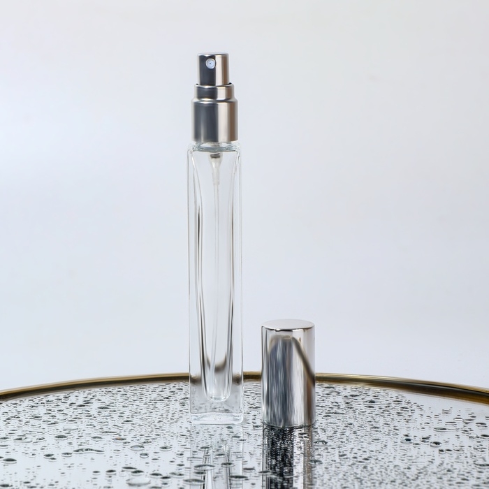 Бутылочка для хранения, с распылителем, 10 мл, цвет серебристый Бутылочка для хранения, с распылителем, 10 мл, цвет серебристый