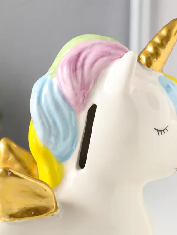 Копилка для денег &laquo;Единорожка с золотыми крылышками и рогом&raquo;, керамика, 15.5&times;6.9&times;18 см