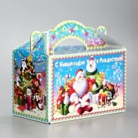Подарочная новогодняя коробка «Яркий Новый год», Чемоданчик средний 20×12×19 см