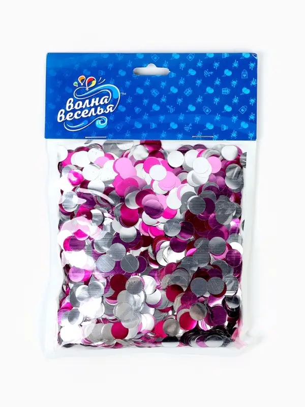 Конфетти &laquo;Круг&raquo; розовый МИКС, металлик, 1 см, 50 г