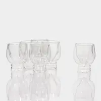 Стопки - шоты с двойными стенками Magistro &laquo;Алмаз&raquo;, 100 мл, 6 шт., стекло, прозрачные