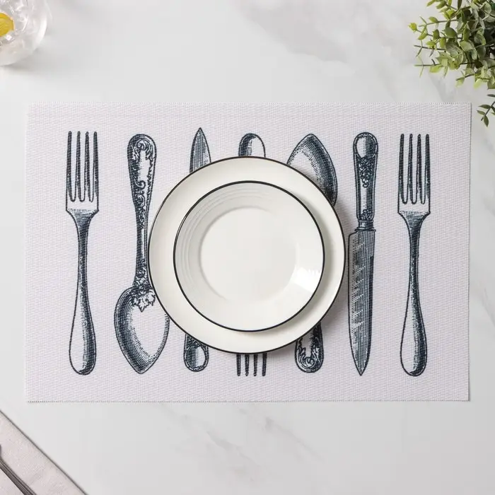 Салфетки сервировочные на стол Доляна &laquo;Сервировка&raquo;, 4 шт., 30&times;45 см, белые