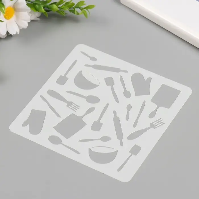 Трафарет пластик  Трафарет пластик "Кухонная утварь" 15х15 см