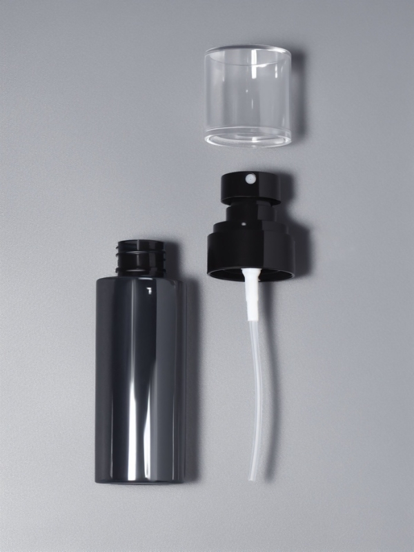 Бутылочка д/хранения с распылителем 60мл d3,5*12,9см чёрный накл ОТ Бутылочка д/хранения с распылителем 60мл d3,5*12,9см чёрный накл ОТ