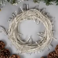 Гирлянда &laquo;Нить&raquo; 10 м, IP20, прозрачная нить, 100 LED, 8 режимов, 220 В, свечение белое