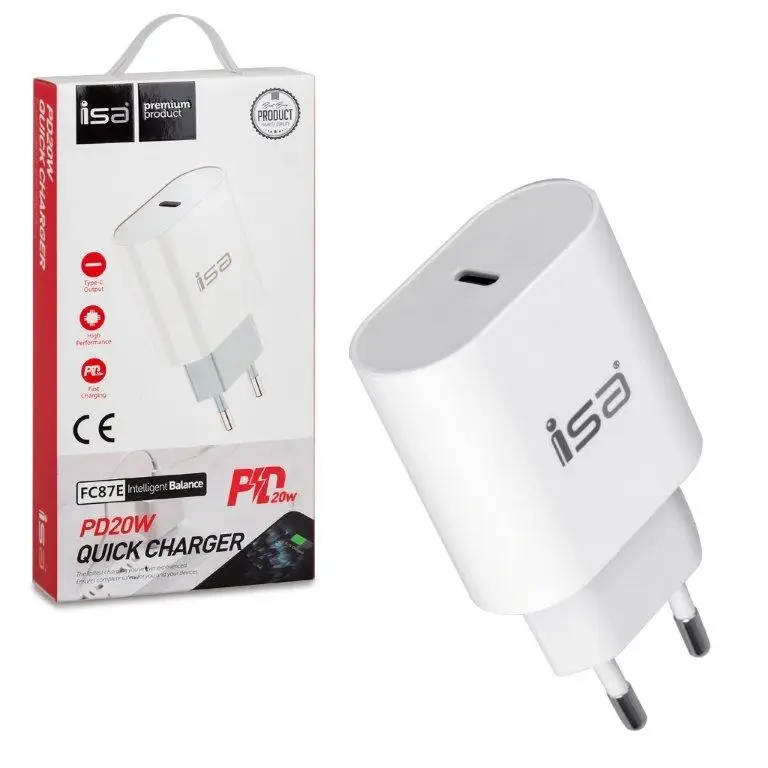 Переходник СЗУ FC87E на Type-C PD20W ISA белый (190шт/кор) Переходник СЗУ FC87E на Type-C PD20W ISA белый (190шт/кор)
