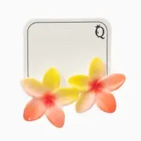 Серьги пластик "Цветок Лилии", цвет жёлто-оранжевый