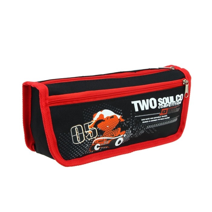 Пенал школьный на молнии 2 отделения Пенал школьный на молнии 2 отделения "Спорт", МИКС