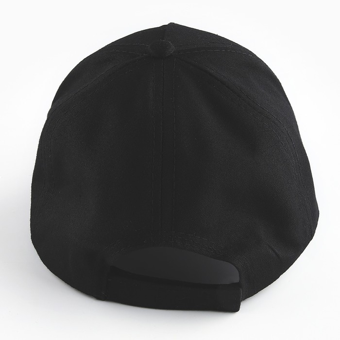 Кепка женская однотонная, цвет чёрный, х/б, р-р- 56