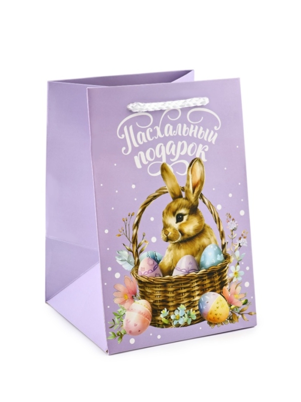 Пакет подарочный под кулич «Пасха», заяц, 12 х 18 х 12 см Пакет подарочный под кулич «Пасха», заяц, 12 х 18 х 12 см