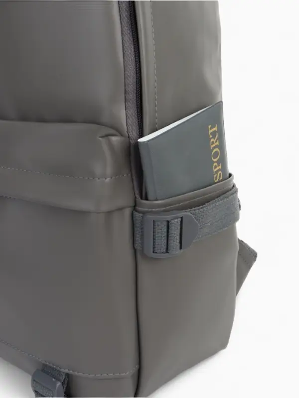 Рюкзак молодёжный на молнии, 3 кармана, размер 29&times;12&times;42 см, серый