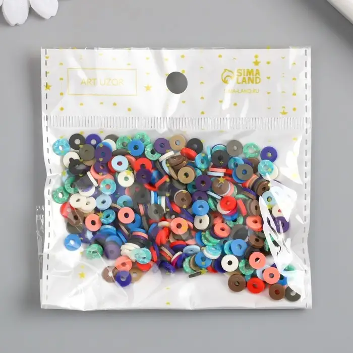 Бусины для творчества PVC "Колечки розово-фиолетовые" набор ≈ 330 шт 0,1х0,6х0,6 см