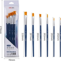 Набор кистей худож.DELI 73885 нейлон,средняя жестк,короткая ручка, 6шт/наб