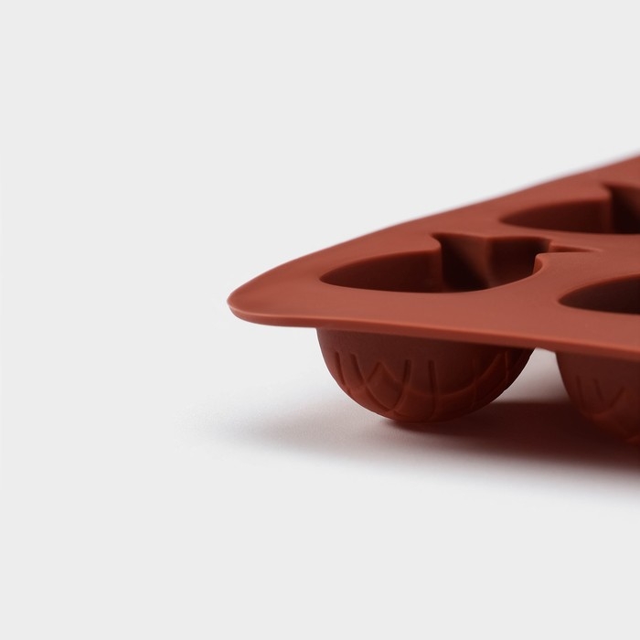 Форма для конфет и шоколада Доляна «Ананас», силикон, 22,5×10,5 см, 12 ячеек, цвет коричневый Форма для конфет и шоколада Доляна «Ананас», силикон, 22,5×10,5 см, 12 ячеек, цвет коричневый