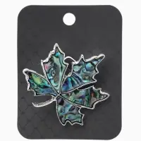 Брошь-кулон &laquo;Галиотис. Лист клёна&raquo;, зелёная в чернёном серебре