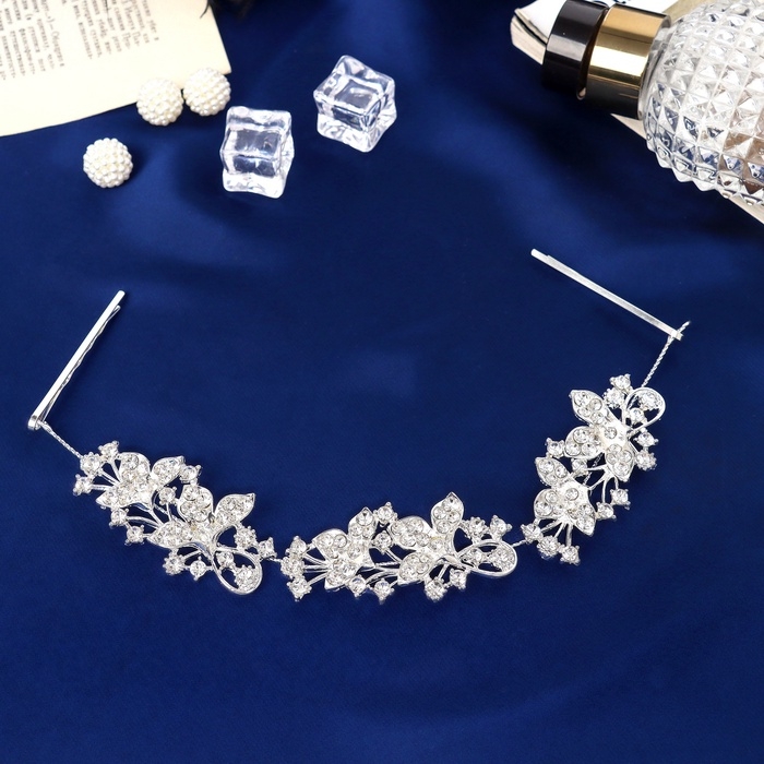 Аксессуар для волос  Аксессуар для волос "Мальви" лилии, 17 см, серебро