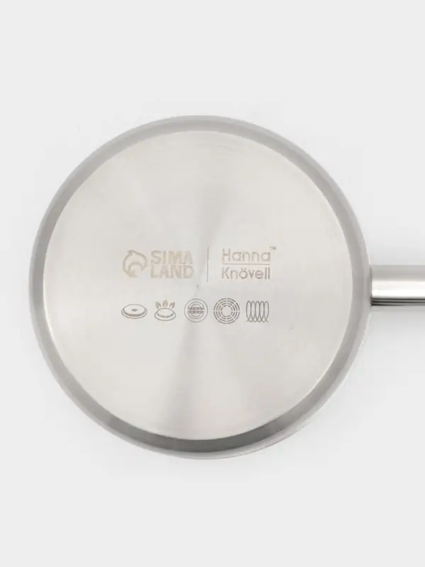 Ковш Hanna Kn&ouml;vell, 2 л, d=16, h=10 см, с крышкой, толщина стенки 0.8 мм, индукция, нержавеющая сталь