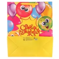 Пакет подарочный ламинированный, упаковка, «Весёлого дня рождения!», ML 23 х 27 х 11.5 см