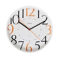 Часы настенные, плавный ход, d-30см, бело-оранжевые