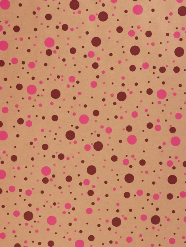 Крафт бумага «Конфетти» розовый/бордовый на коричневом фоне, 0.72×10±5% м, 60 г Крафт бумага «Конфетти» розовый/бордовый на коричневом фоне, 0.72×10±5% м, 60 г