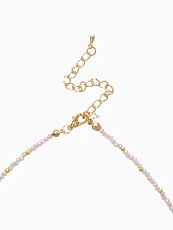 Чокер «Хрусталь» бусины, светло-розовый в золоте, 37 см + 5 см доп, цепочка