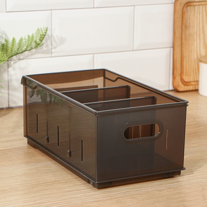 Контейнер для хранения без крышки OPTIMA, 5 л, 16.8×30.5×12.9 см, коричневый