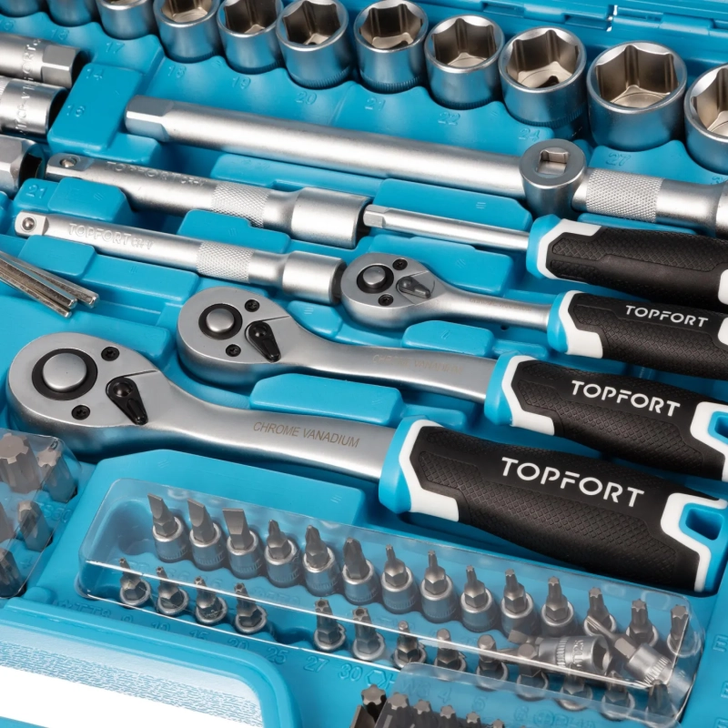 Набор инструмента Topfort 219 предмета 1/2, 3/8 и 1/4