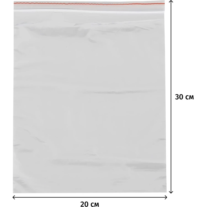 Пакет с замком (Zip Lock) Комус 20x30 см., 35мкм, 100 шт/уп
