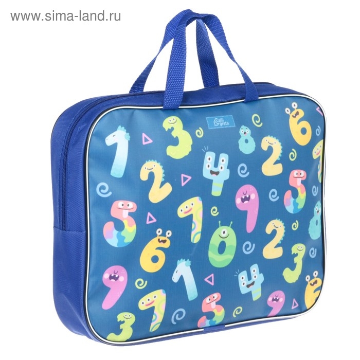 Папка с ручками текстильная, А4, 330 х 260 х 70 мм, Calligrata, «Цифры монстры»