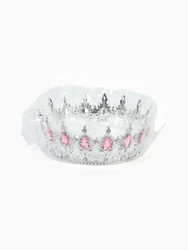Корона для торта ( Серебро с розовыми камнями) Корона для торта ( Серебро с розовыми камнями)