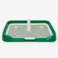 Туалет для собак 46,5 х 36 х 5,5 см, съёмной решеткой и столбиком, зелёный