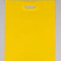 Пакет с вырубной усиленной ручкой, жёлтый, ПВД, 40&times;50, 45 мкм